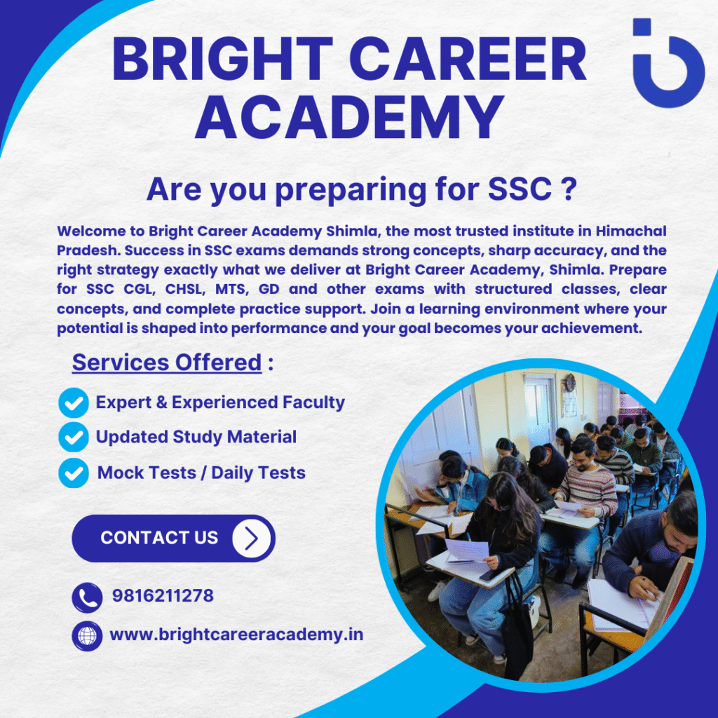 SSC Coaching near me – Bright Career Academy